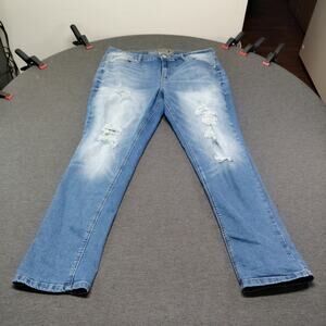 Hydraulic Bailey Women's 11/12 Crop Jeans Stretch Denim Medium Wash Flap Pocket